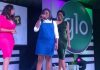 Funke Akindele shows off baby bump at Glo concert