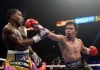 Manny Pacquiao challenges Floyd Mayweather for a rematch after beating Adrien Broner