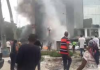 Fire guts building in Victoria Island, residents stone fire fighters for showing up late Fire outbreak at Adeola Odeku, Lagos
